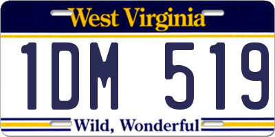 WV license plate 1DM519