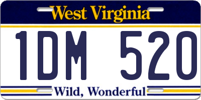 WV license plate 1DM520