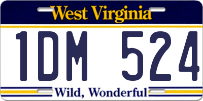 WV license plate 1DM524