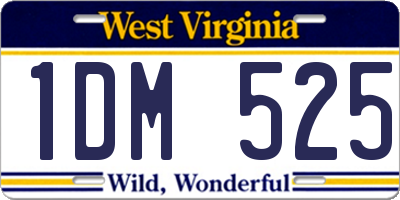 WV license plate 1DM525