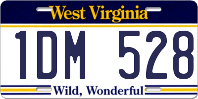 WV license plate 1DM528