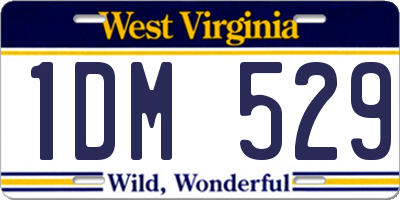 WV license plate 1DM529