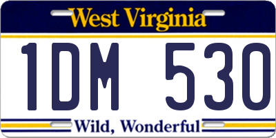 WV license plate 1DM530