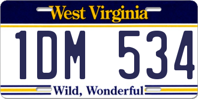 WV license plate 1DM534