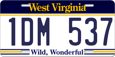 WV license plate 1DM537