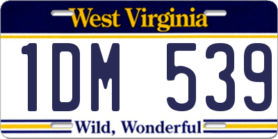 WV license plate 1DM539