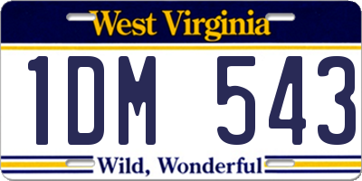 WV license plate 1DM543