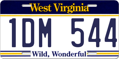 WV license plate 1DM544