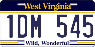 WV license plate 1DM545