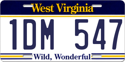 WV license plate 1DM547