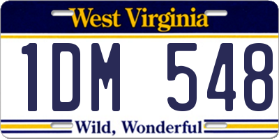 WV license plate 1DM548