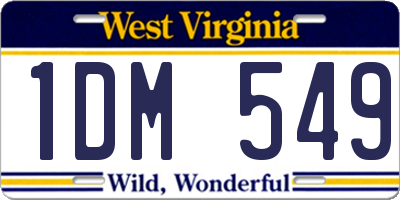 WV license plate 1DM549