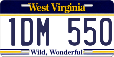 WV license plate 1DM550