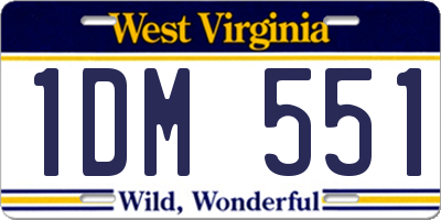WV license plate 1DM551