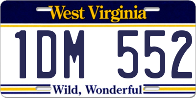 WV license plate 1DM552