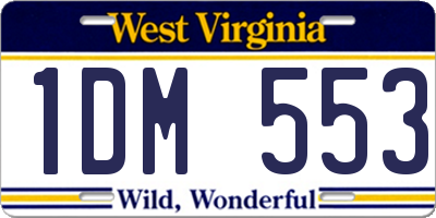 WV license plate 1DM553