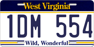 WV license plate 1DM554