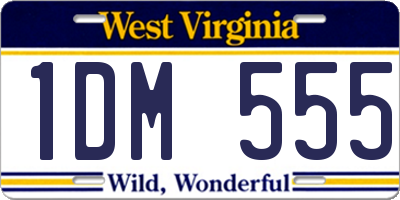 WV license plate 1DM555