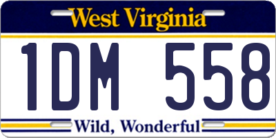 WV license plate 1DM558