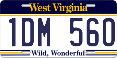 WV license plate 1DM560