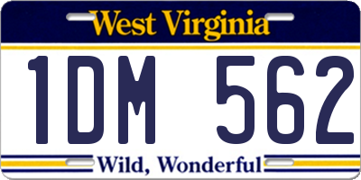 WV license plate 1DM562