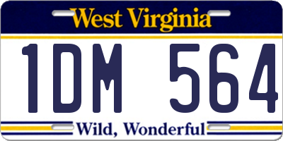 WV license plate 1DM564