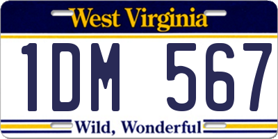 WV license plate 1DM567