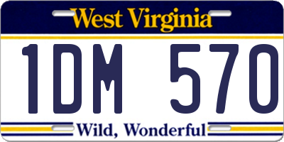 WV license plate 1DM570