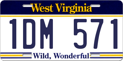 WV license plate 1DM571