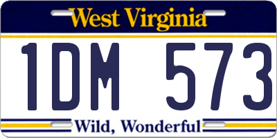 WV license plate 1DM573