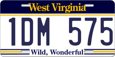 WV license plate 1DM575