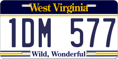 WV license plate 1DM577