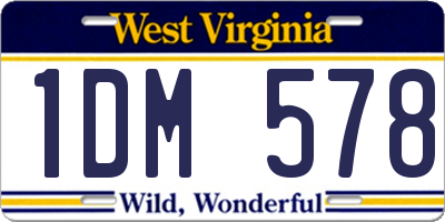 WV license plate 1DM578