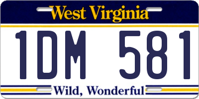 WV license plate 1DM581
