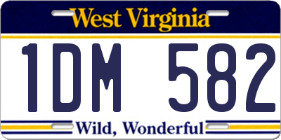 WV license plate 1DM582