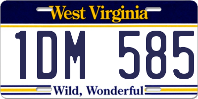 WV license plate 1DM585