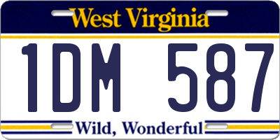 WV license plate 1DM587