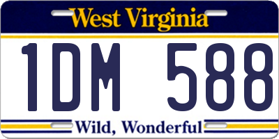 WV license plate 1DM588