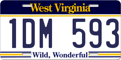 WV license plate 1DM593