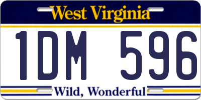 WV license plate 1DM596