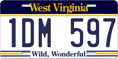 WV license plate 1DM597