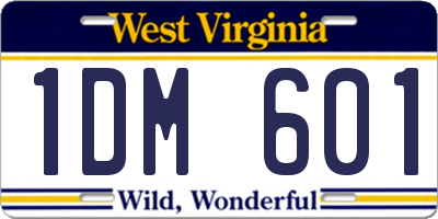 WV license plate 1DM601