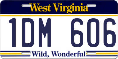 WV license plate 1DM606