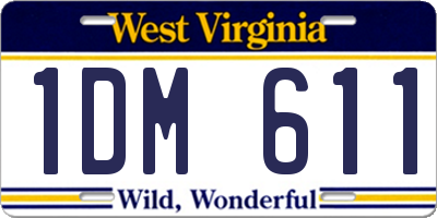 WV license plate 1DM611