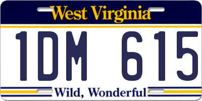 WV license plate 1DM615