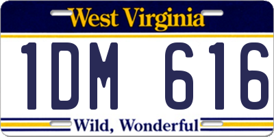 WV license plate 1DM616