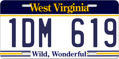 WV license plate 1DM619