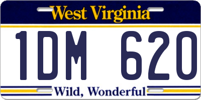 WV license plate 1DM620