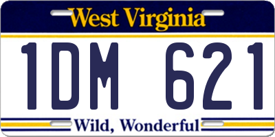 WV license plate 1DM621