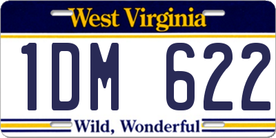 WV license plate 1DM622